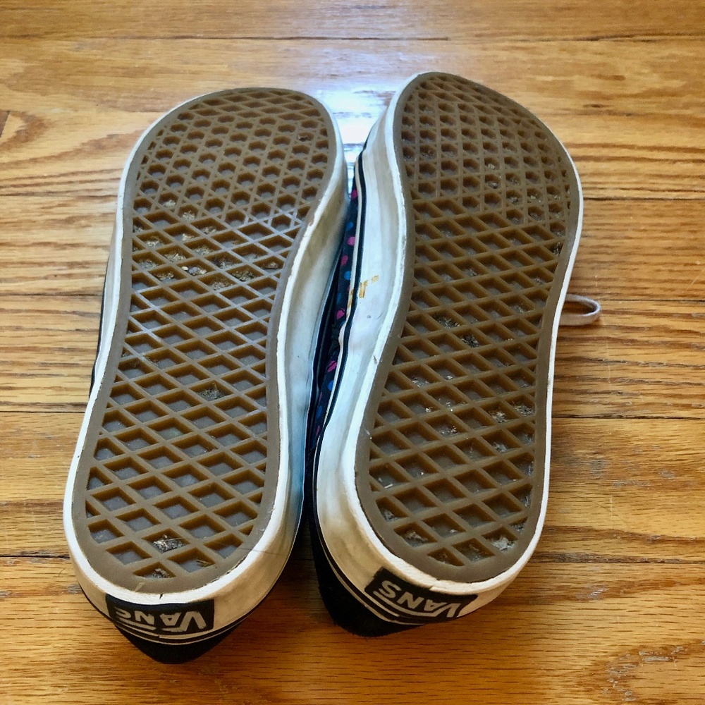 Authentic Polka-Dotted Canvas/Leather Vans - Picture 2 of 3